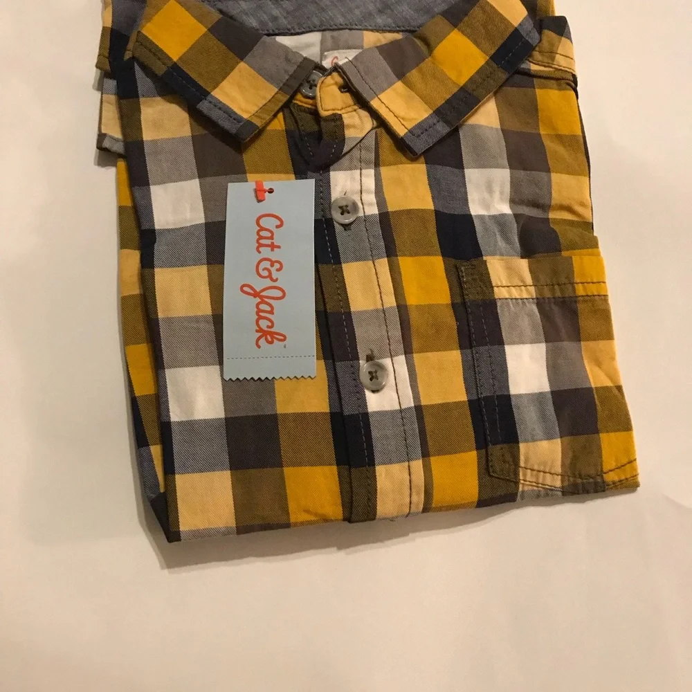 Retro Vintage Boys husky button down shirt  ✨HP🦖 Deadstock NWT kidcore academia